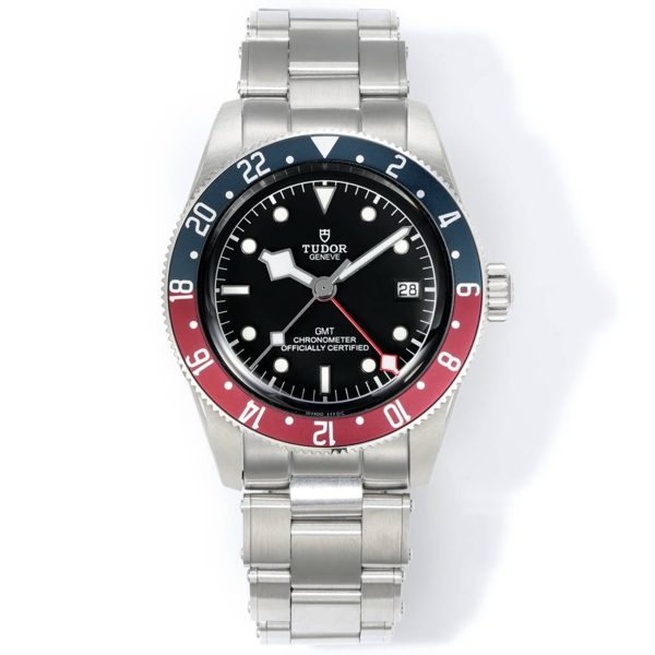 Tudor Black Bay GMT Automatic Diver Watch 41mm, Domed Sapphire Crystal, Rivet Stainless Steel Bracelet, Multiple Ceramic Bezel Color Options