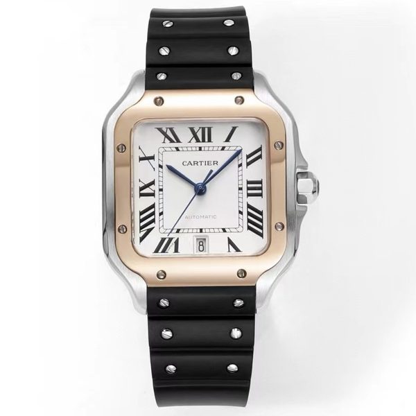 Cartier Santos Rubber Strap | THB Factory 39.8mm Automatic Watch