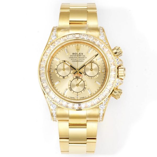 Rolex Cosmograph Daytona 40mm N+ Factory V2 Weighted Baguette Bezel Automatic Watch